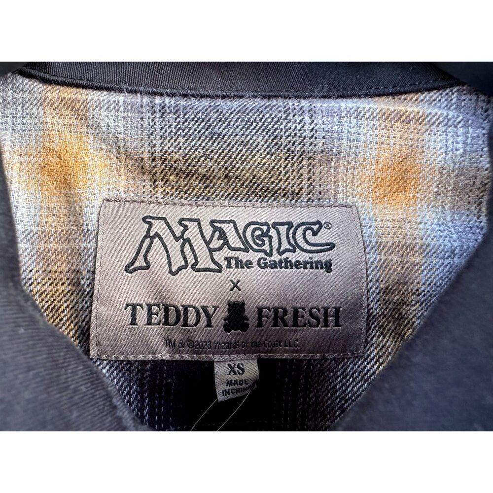 NWT Teddy Fresh x Magic The Gathering Patches Black 100% Cotton Zip Front Jacket - Picture 3 of 11